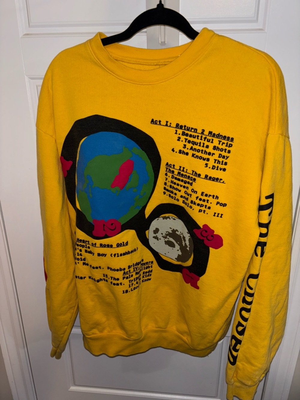 Kid kudi x Cpfm man on the moon 3 crewneck yellow size l